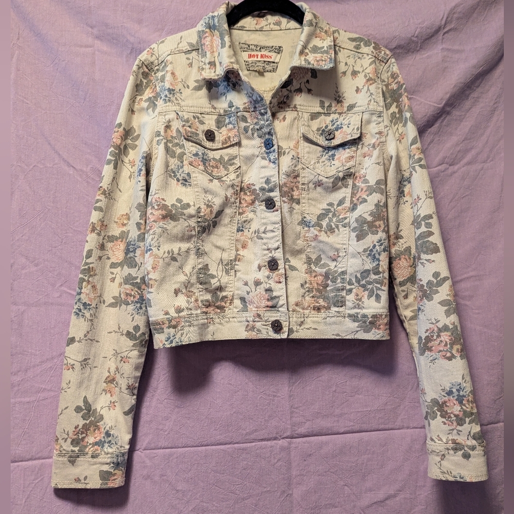 Hot kiss Denim Floral Jacket